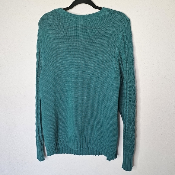 Old Navy Teal Green Cable Knit Sweater Women Size XXL - Picture 6 of 9
